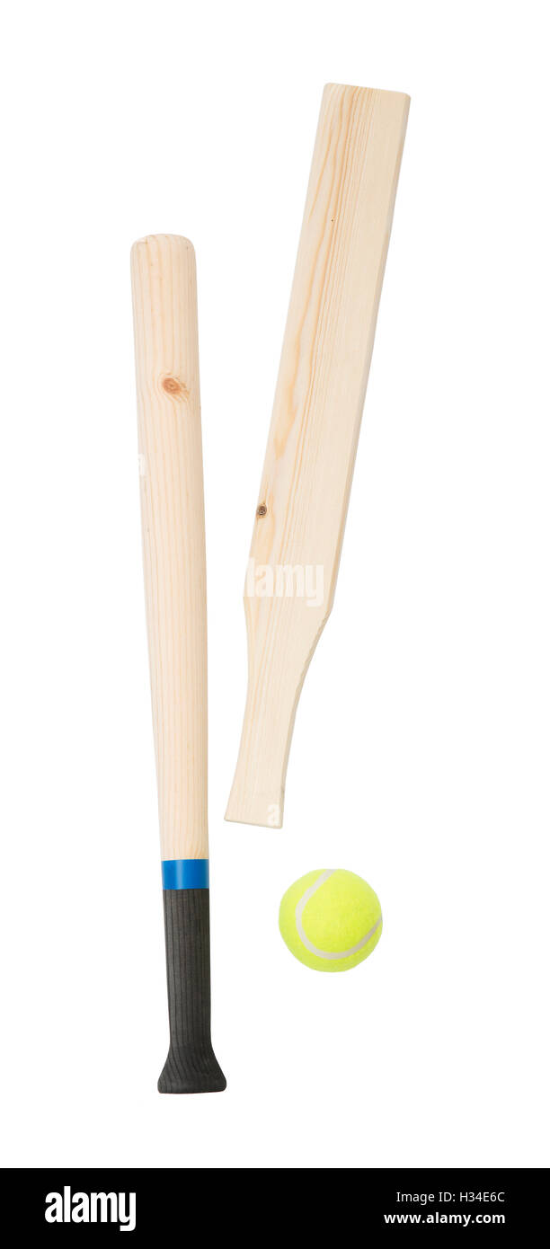 Chauves-souris et balle Banque D'Images