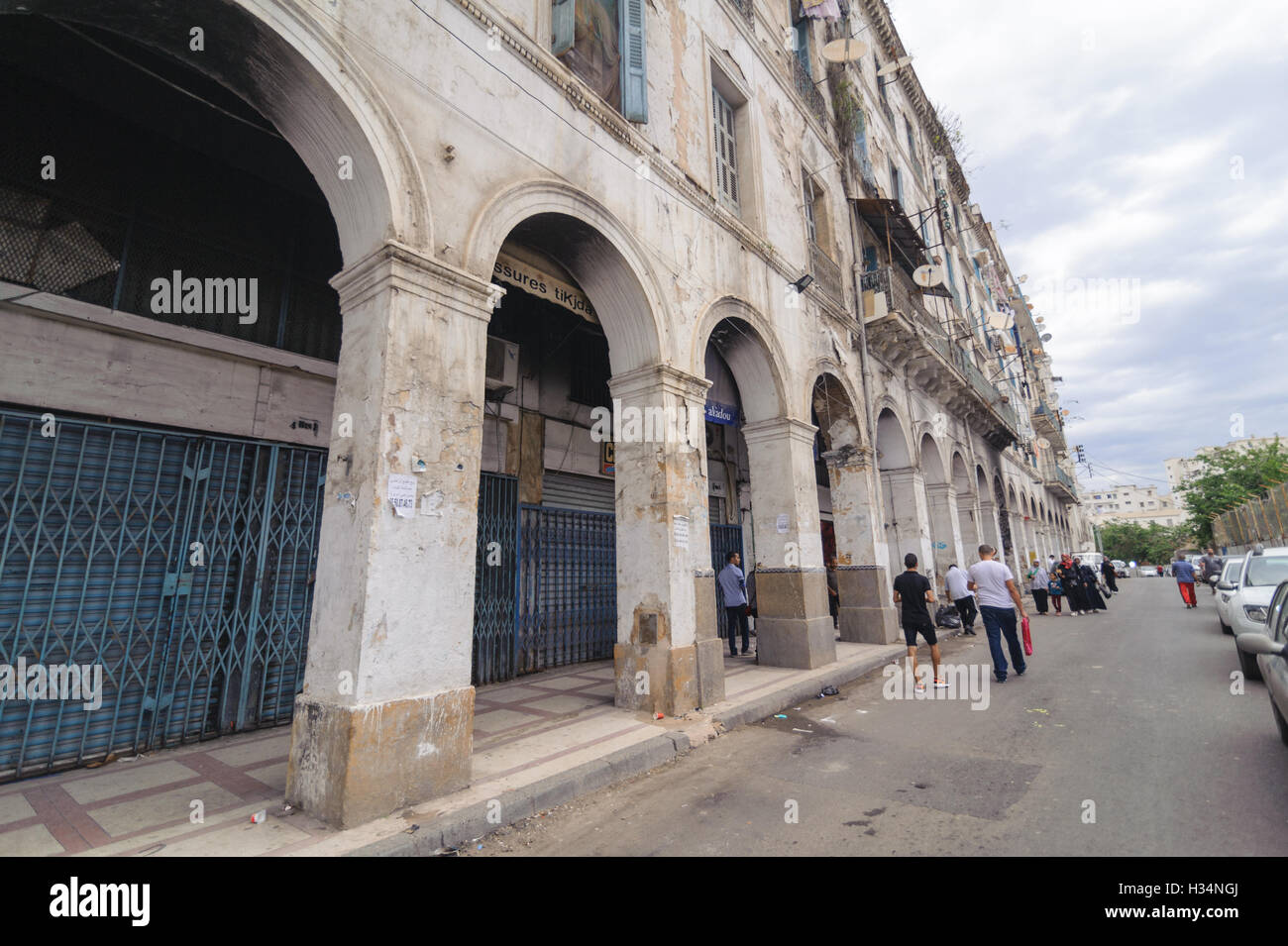 Une ancienne partie de l'ancienne ville de l'Algérie, appelé casbah(kasaba).vieille ville est de 122 mètres (400 ft) au-dessus de la mer. Banque D'Images