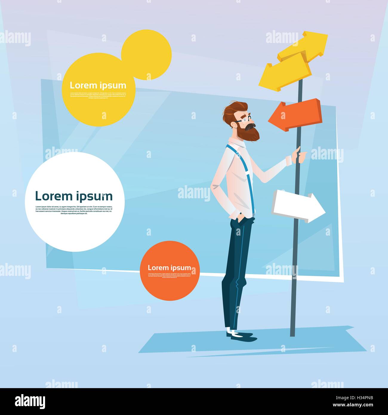 Businessman Choisir Path Chemin Panneau Road Illustration de Vecteur