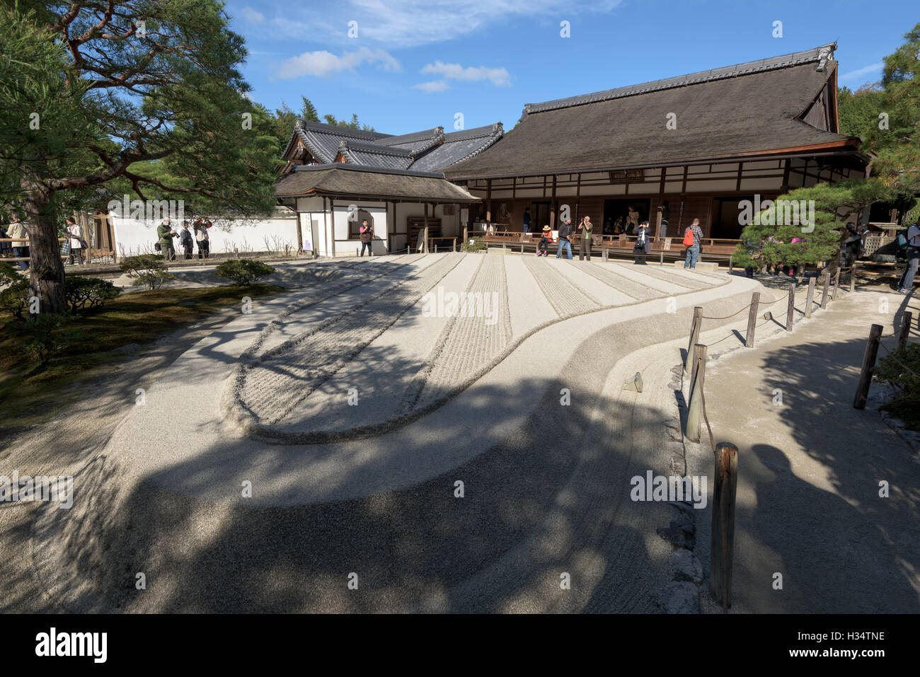Kyoto, Japon - Nov 11, 2015 : Ginshadan sable, Jardin zen, au Temple Ginkakuji, Kyoto, Japon. Banque D'Images