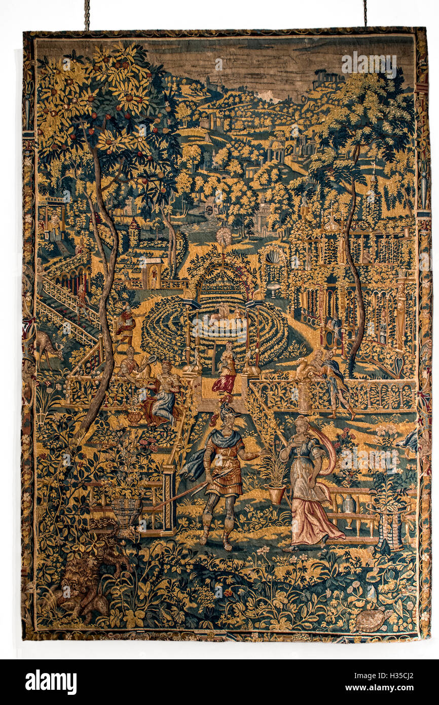 Italie Emilie Romagne Correggio Palazzo dei Principi -hall de tapisseries - Thésée et Ariane, rencontre Banque D'Images