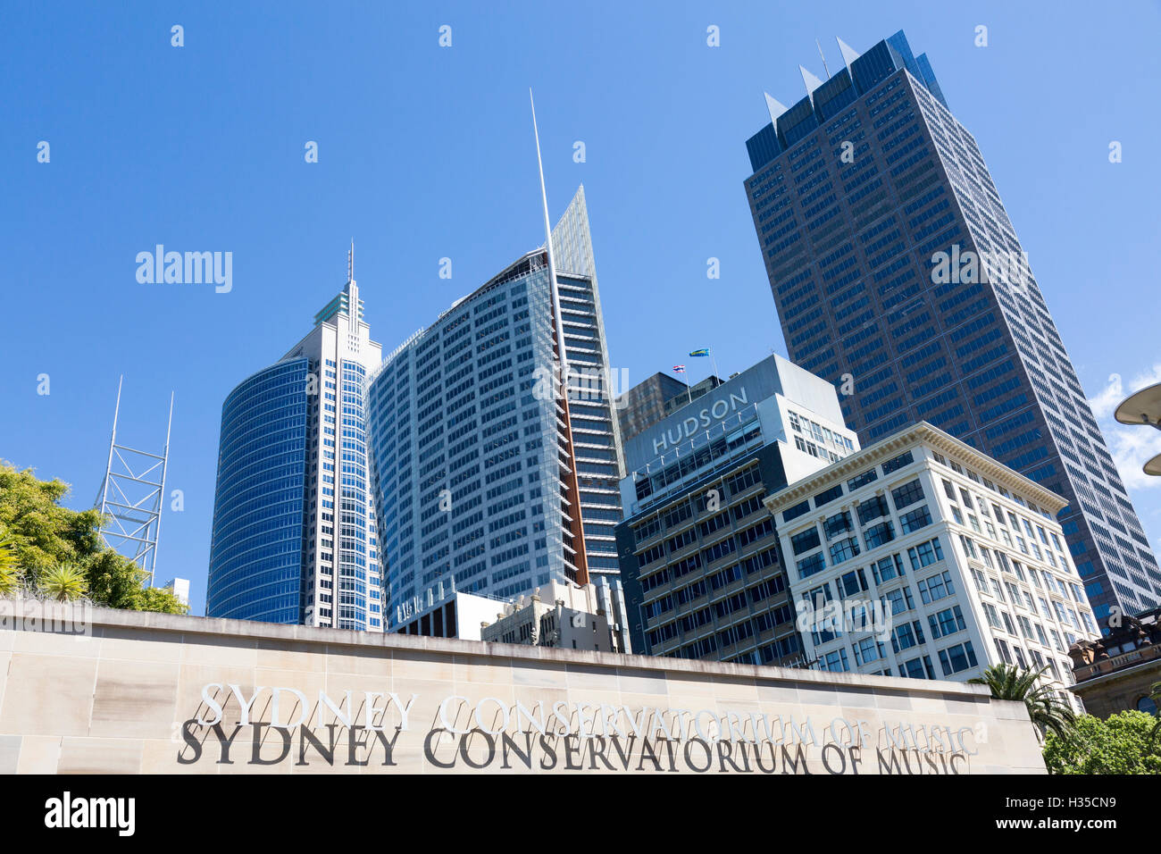 Sydney Conservatorium of Music et des tours à bureaux, de gratte-ciel dans le CBD de Sydney,Australie, Banque D'Images