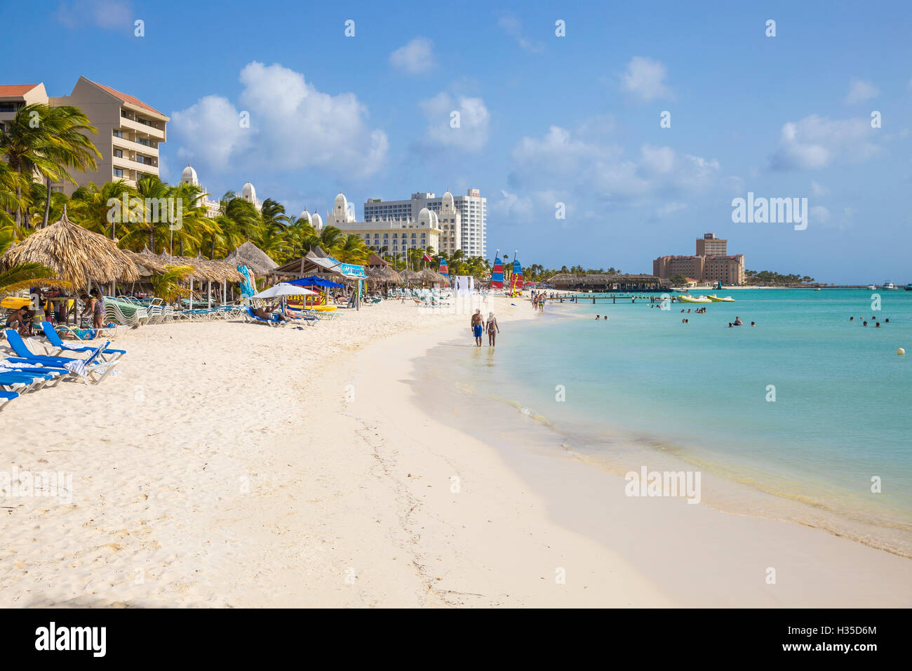 Palm beach, Aruba, Antilles néerlandaises, Amérique Banque D'Images