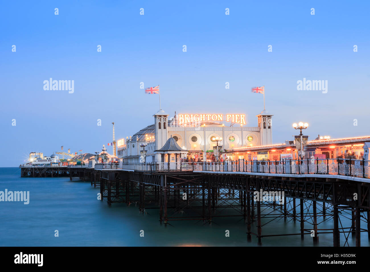 Palace Pier (jetée de Brighton), Brighton, Sussex, England, UK Banque D'Images