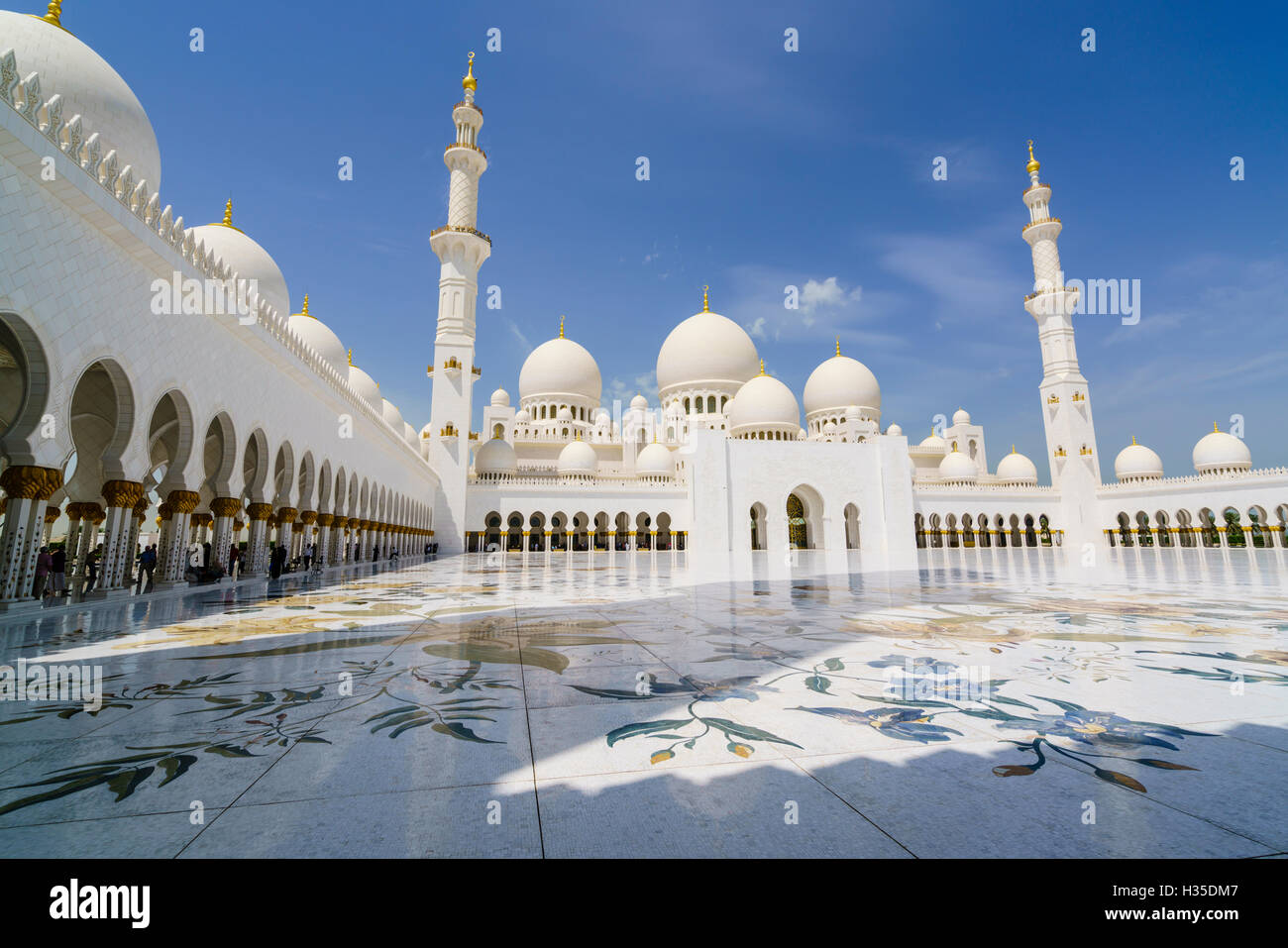 Grande Mosquée de Sheikh Zayed, Abu Dhabi, Émirats arabes unis, Moyen Orient Banque D'Images