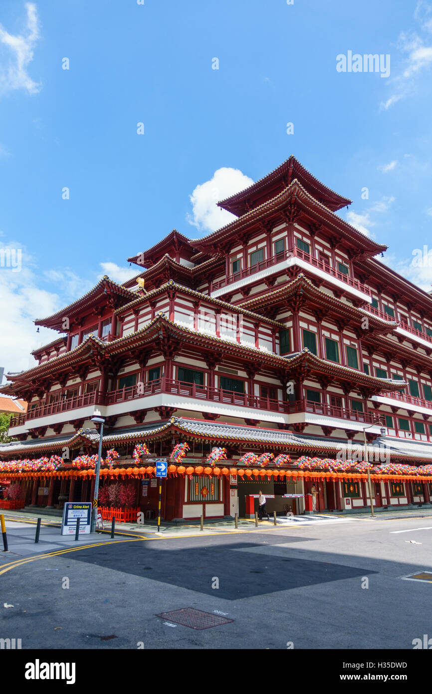 Buddha Tooth Relic Temple, Chinatown, Singapour Banque D'Images