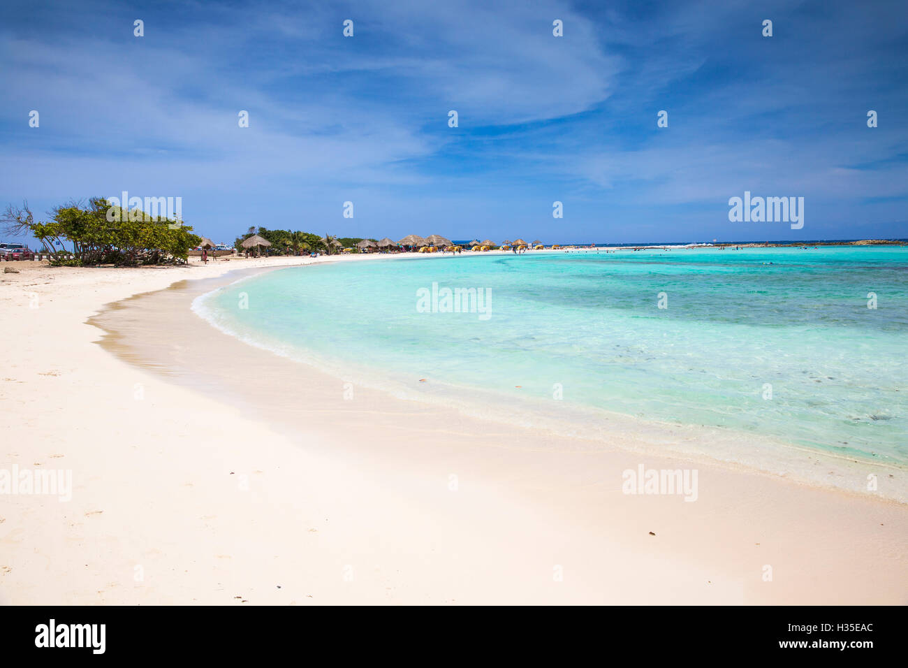 Baby Beach, San Nicolas, Aruba, Lesser Antilles, Caraïbes, Antilles néerlandaises Banque D'Images