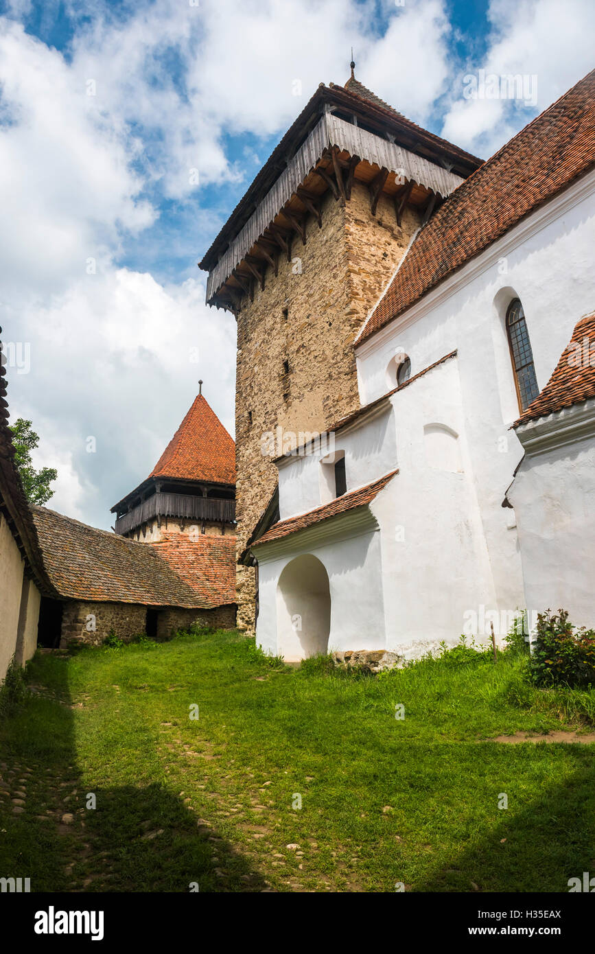 Viscri église fortifiée de Viscri, un des villages avec églises fortifiées de Transylvanie, l'UNESCO, Transylvanie, Roumanie Banque D'Images