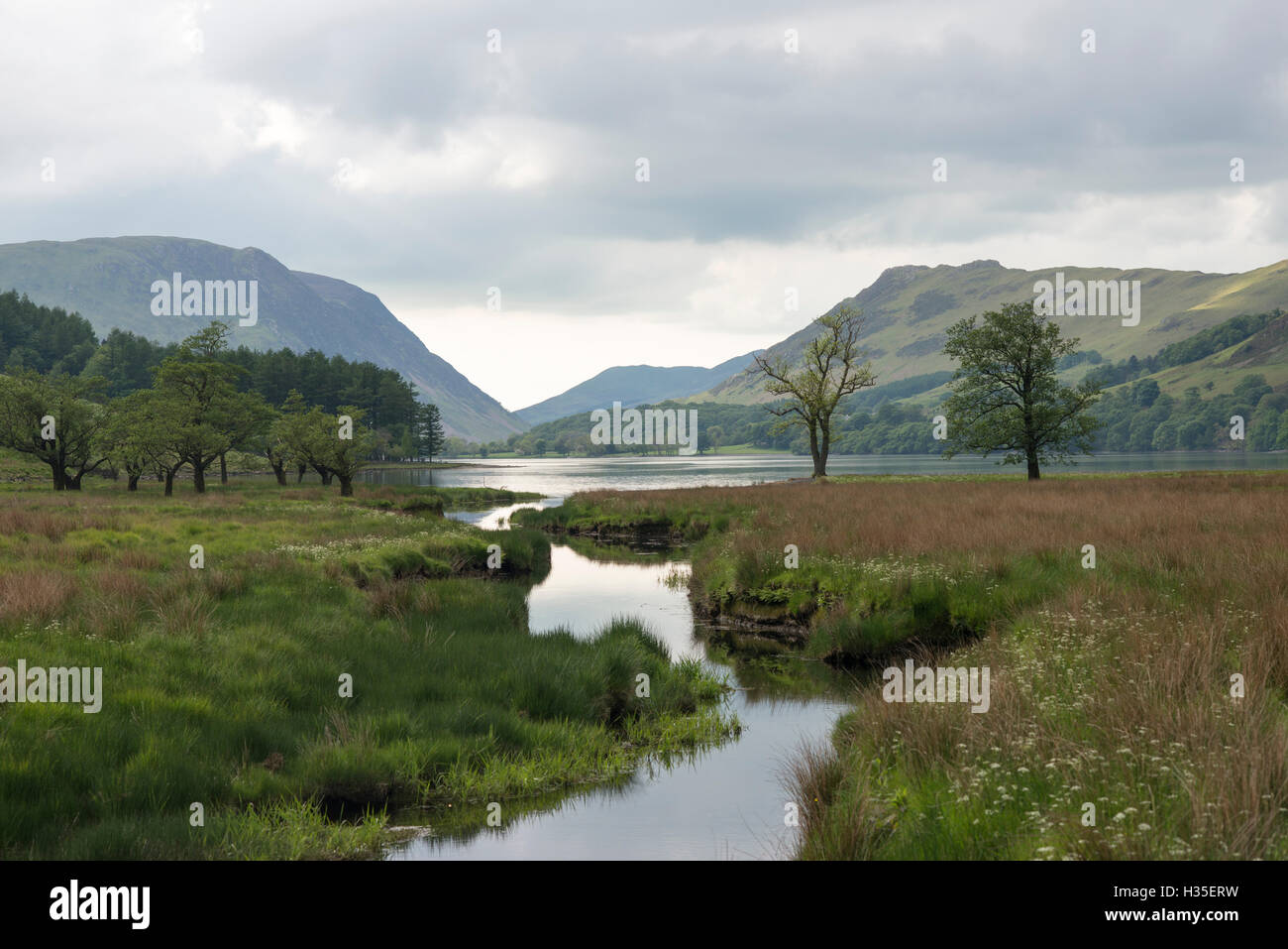 Buttermere dans le Parc National du Lake District, Cumbria, England, UK Banque D'Images