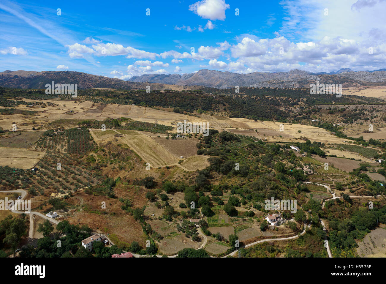 L'Andalousie, espagne. Une vue générale de la Sierra de Ronda, Malaga. Pako Mera Banque D'Images
