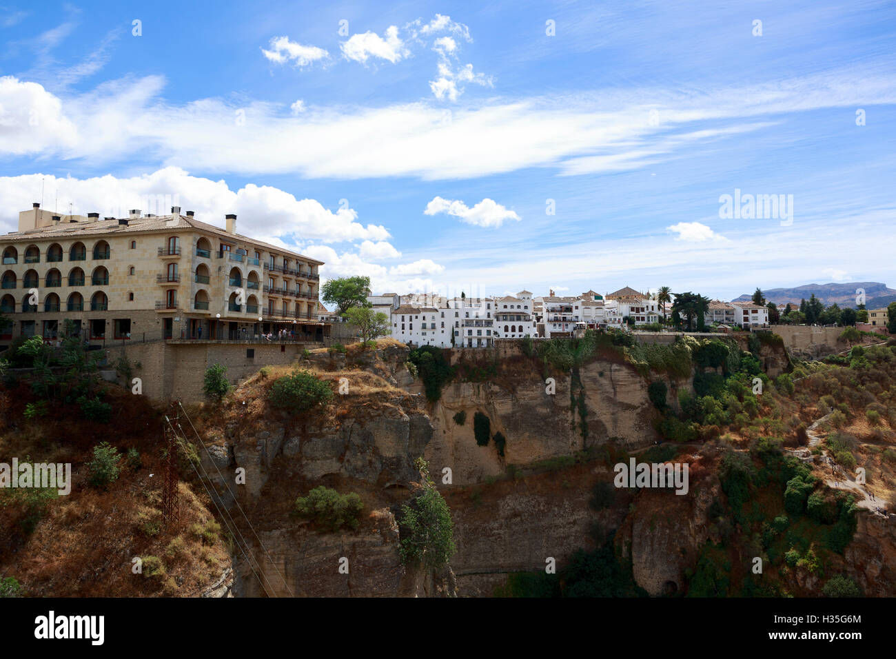 L'Andalousie, espagne. Une vue générale de Ronda's Cliff à Malaga. Pako Mera Banque D'Images