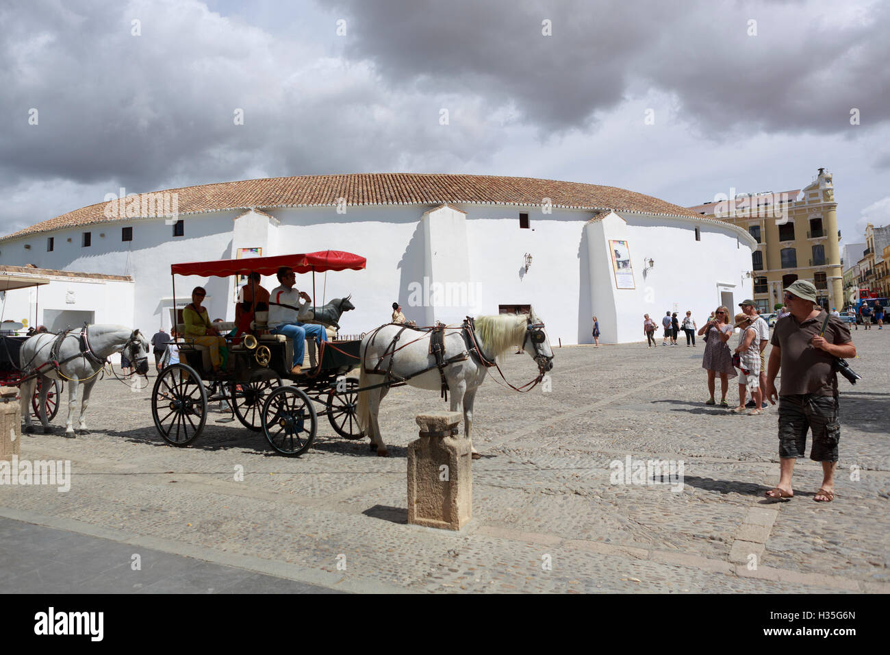 L'Andalousie, espagne. Une vue générale de la Plaza de toros de Ronda. Pako Mera Banque D'Images