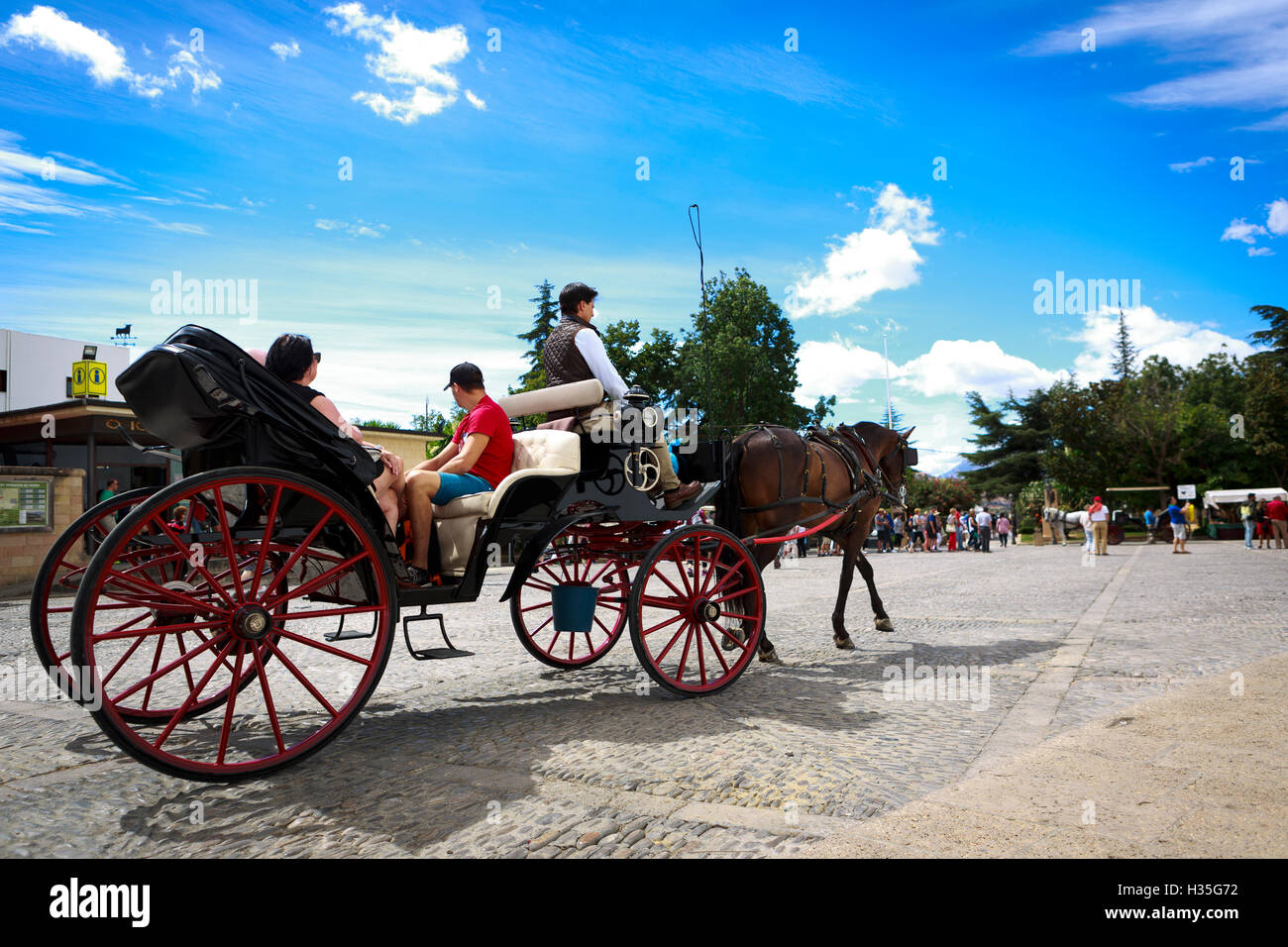 L'Andalousie, espagne. Transport de chevaux dans la région de Ronda. Malaga. Pako Mera Banque D'Images