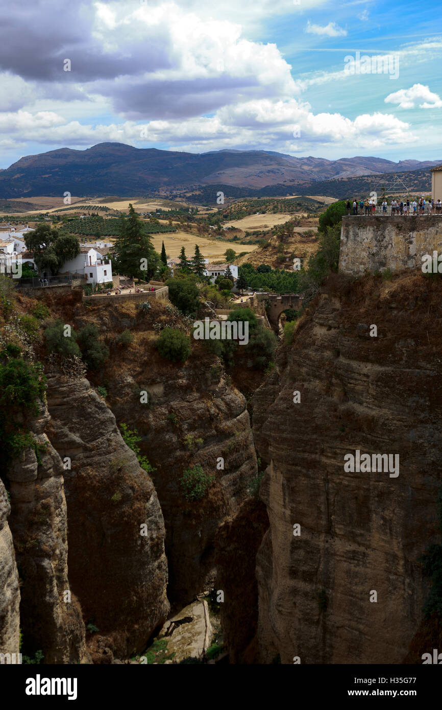 L'Andalousie, espagne. Une vue générale de Ronda's Cliff à Malaga. Pako Mera Banque D'Images