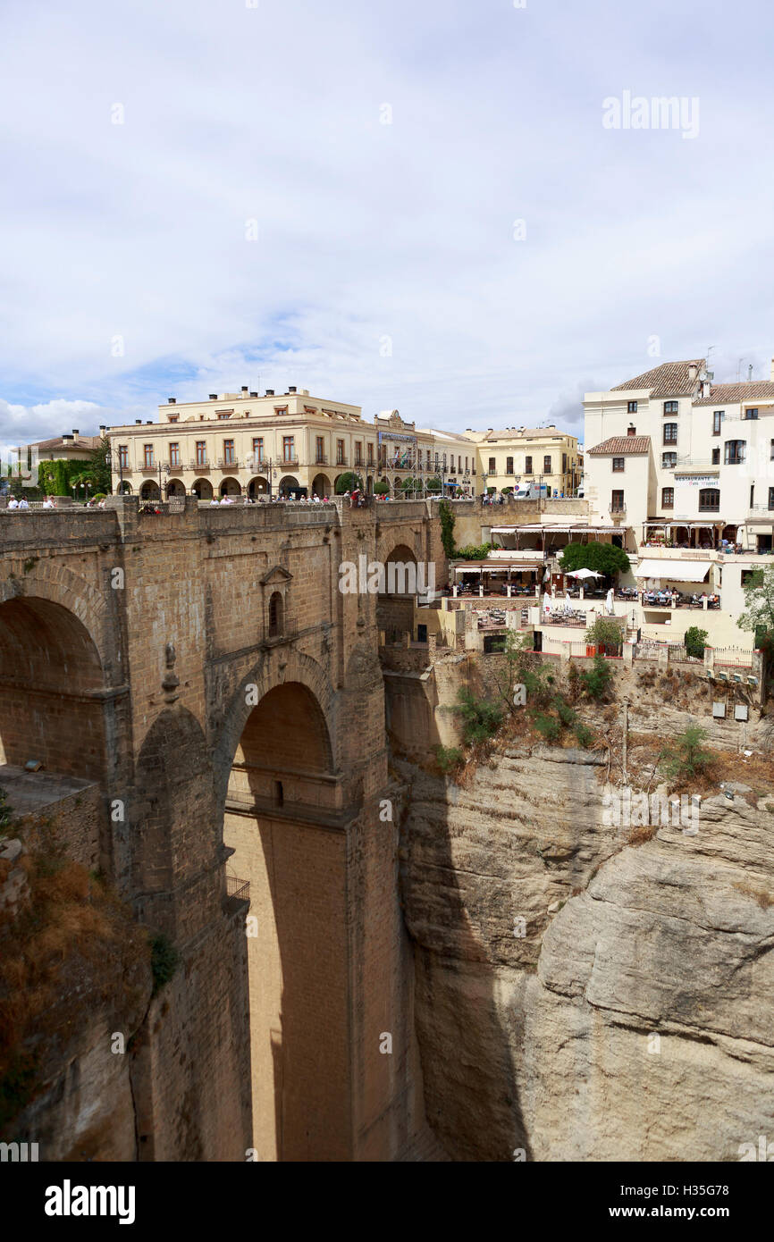L'Andalousie, espagne. Une vue générale de Ronda's Cliff à Malaga. Pako Mera Banque D'Images