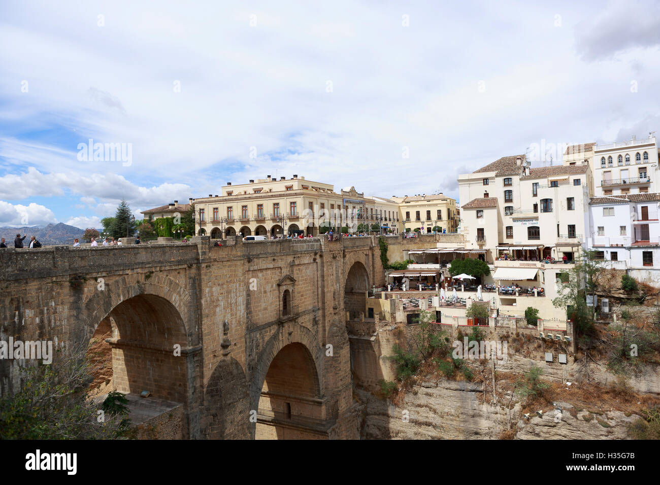 L'Andalousie, espagne. Une vue générale de Ronda's Cliff à Malaga. Pako Mera Banque D'Images