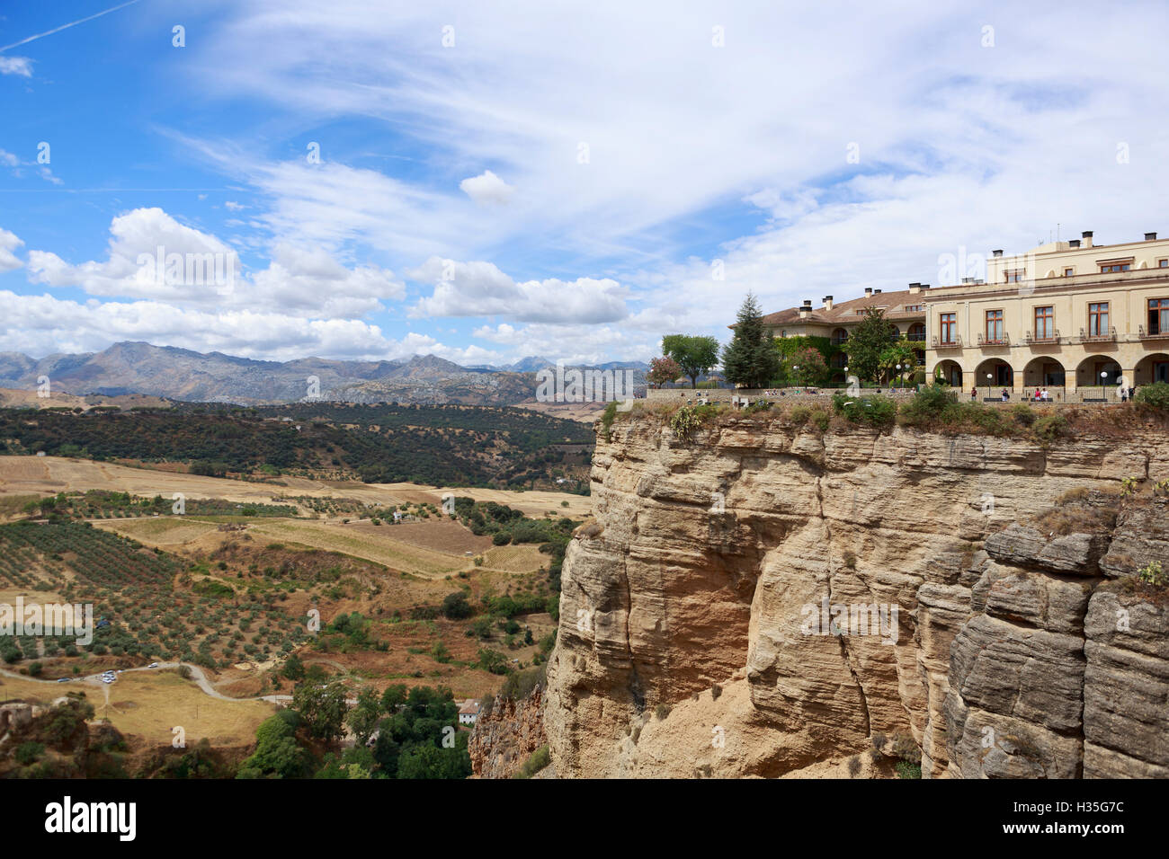 L'Andalousie, espagne. Une vue générale de Ronda's Cliff à Malaga. Pako Mera Banque D'Images