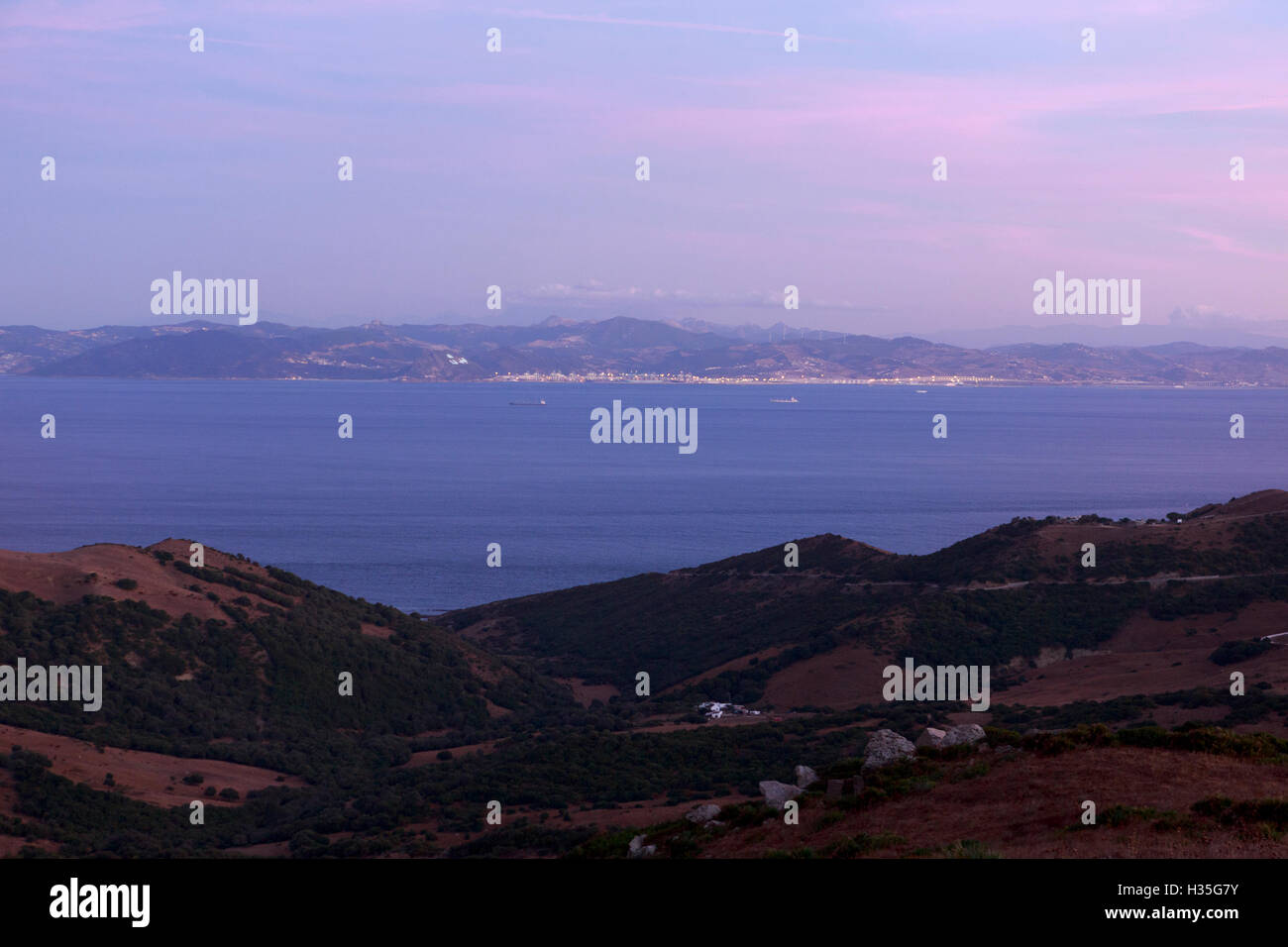 L'Andalousie, espagne. Une vue générale, le nord du Maroc et au sud de l'Espagne. Pako Mera Banque D'Images