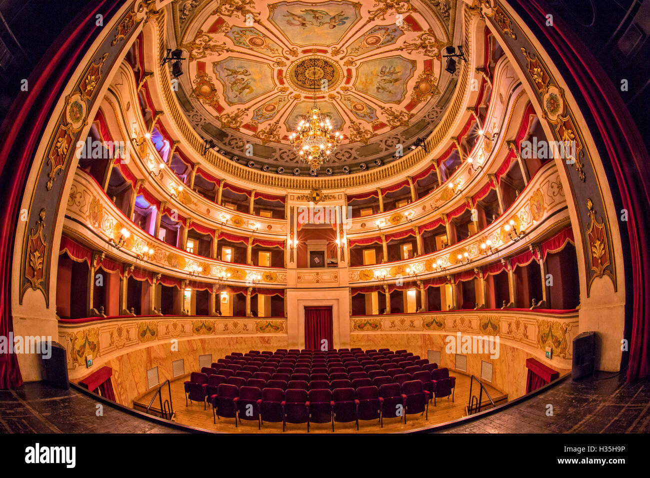 Italie Emilie Romagne Novellara la forteresse - Théâtre du xixe siècle Banque D'Images