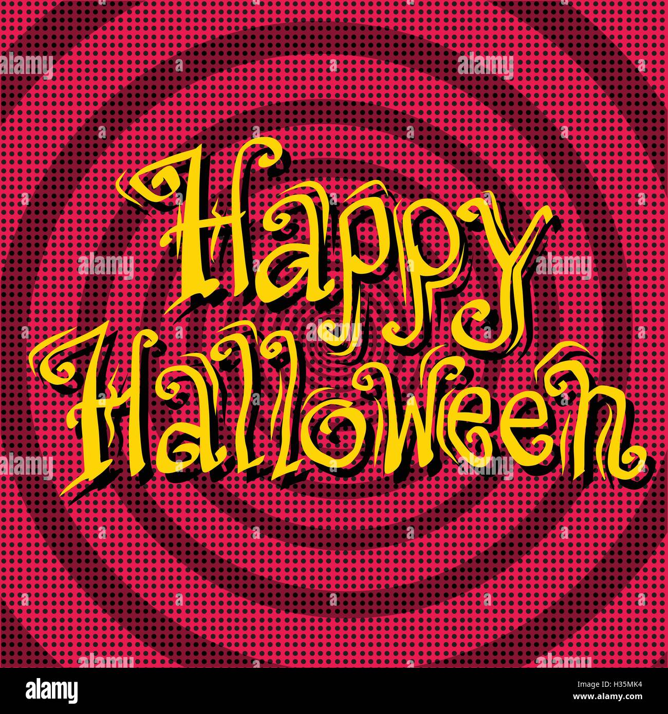 Happy Halloween inscription sur rétro arrière Illustration de Vecteur