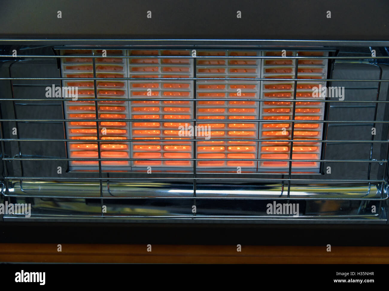 Les muraux à gaz feu, brûlant. Banque D'Images