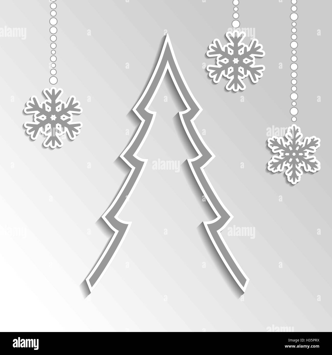Noël arrière-plan en couleur gris avec des flocons Illustration de Vecteur