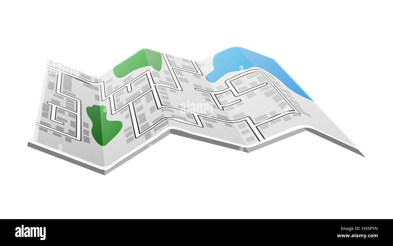 Carte papier plié Illustration de Vecteur