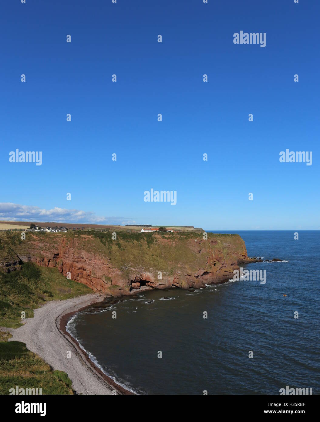 Falaises et Carlingheugh Bay Angus Scotland Octobre 2016 Banque D'Images