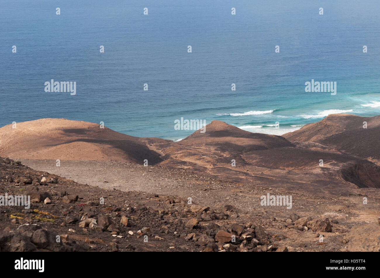 Fuerteventura, Îles Canaries, Afrique du Nord, Espagne : détails sur la plage de Cofete, un 30 km beach soutenu par le plus impressionnant des montagnes de l'île Banque D'Images
