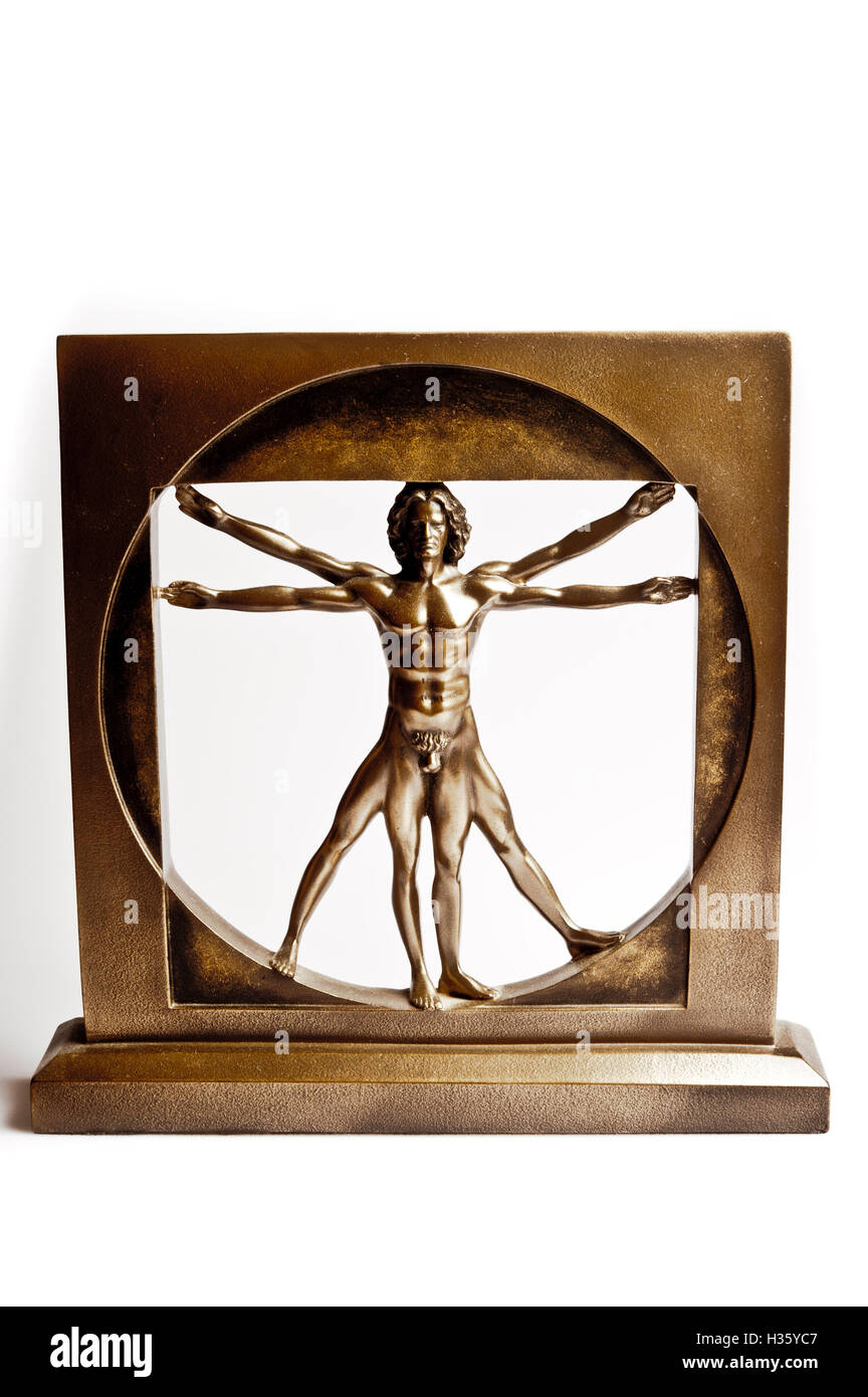 Sculpture l'homme de Vitruve Banque D'Images