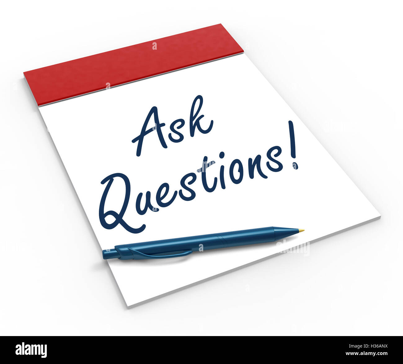 Poser des questions ! Moyens de l'ordinateur portable ou d'enquête de demandes Banque D'Images