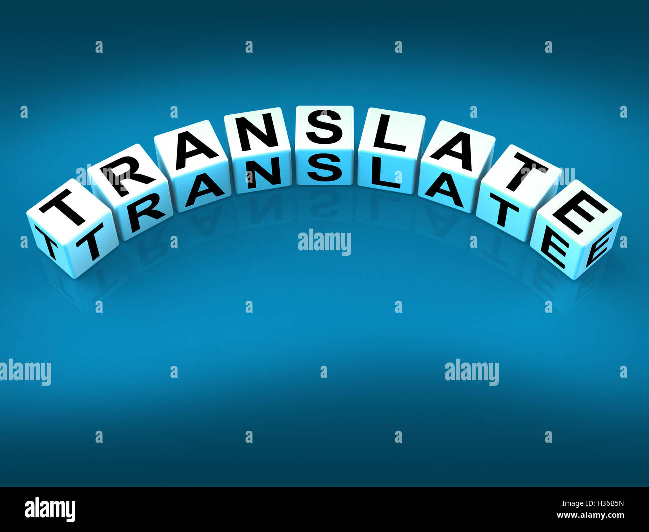 Translate montrer des blocs ou multilingue Traducteur International Banque D'Images