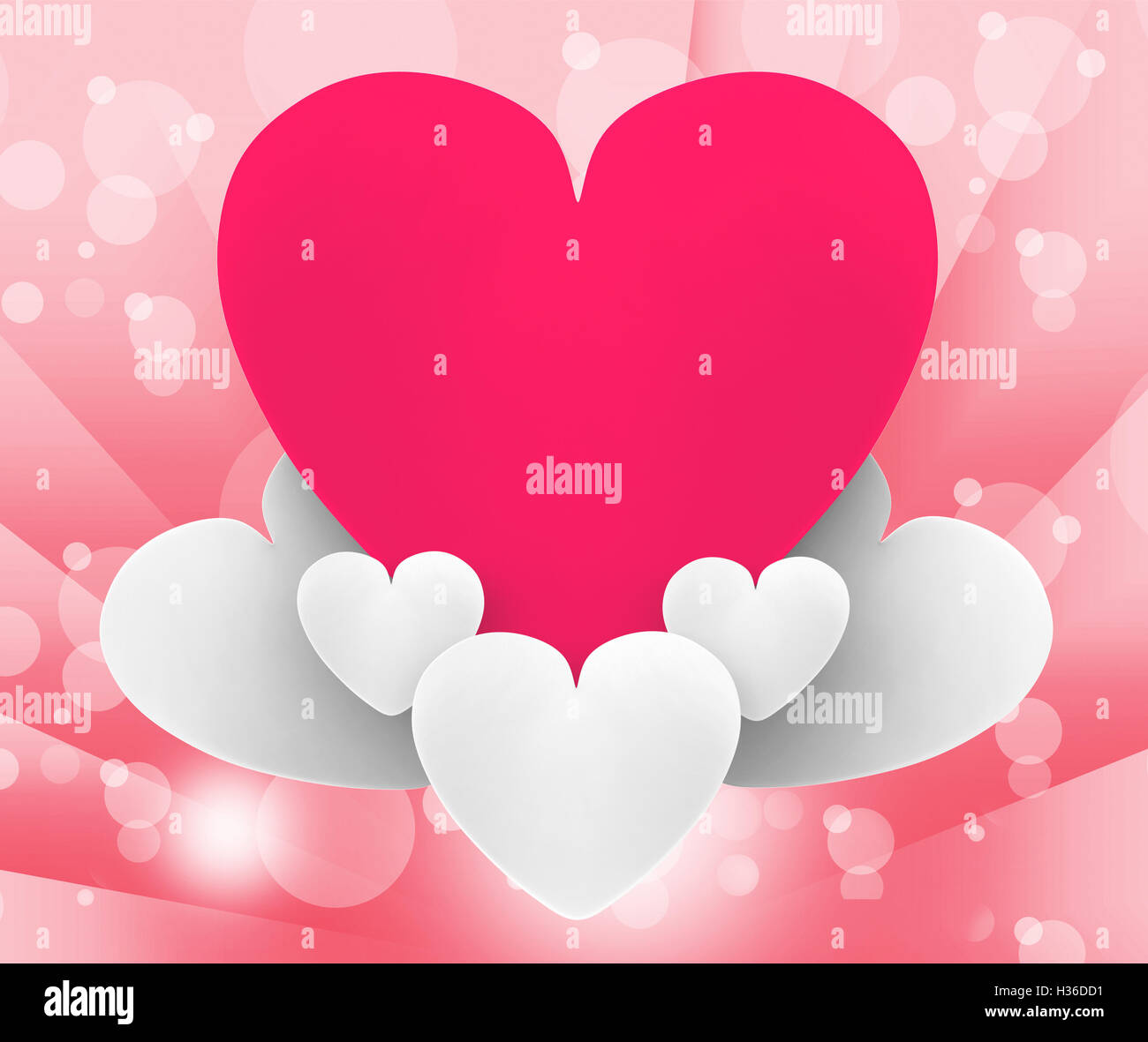 Coeur sur coeur rêve romantique montre les nuages ou les relations pacifiques Banque D'Images
