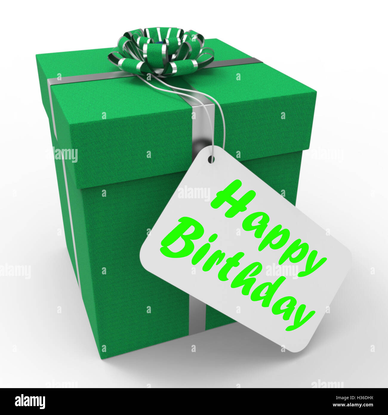 Happy Birthday Gift signifie célébrer l'âge et les années Banque D'Images