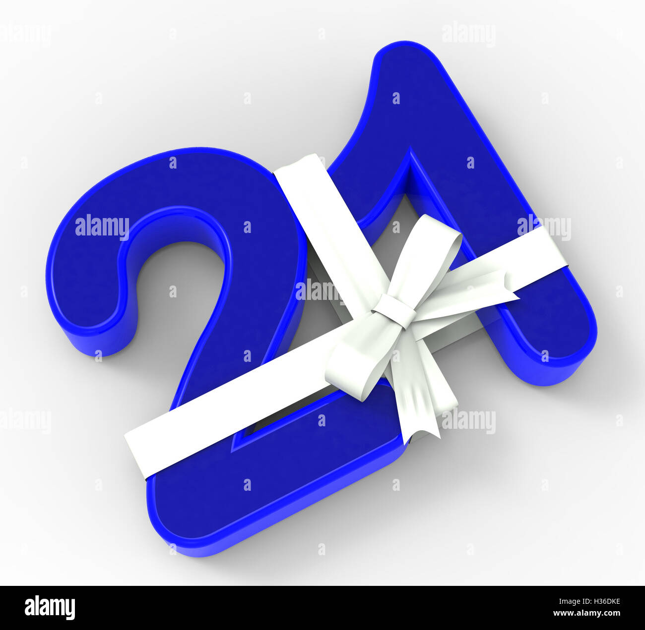Numéro vingt-un avec ruban montre la conception créative ou anniversaire Banque D'Images