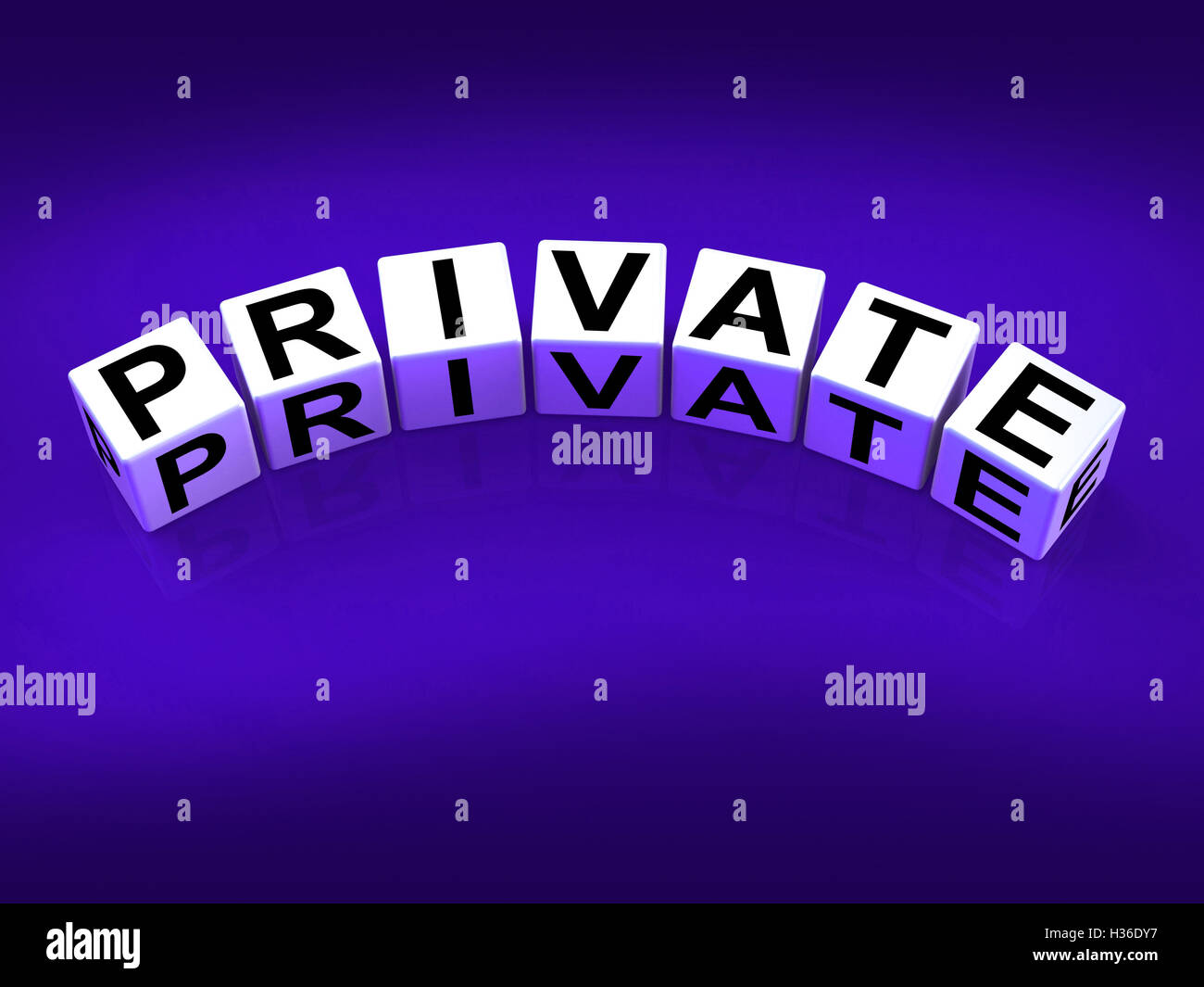 Salle de blocs, référez-vous à la confidentialité et à la protection de la vie privée exclusivement Banque D'Images