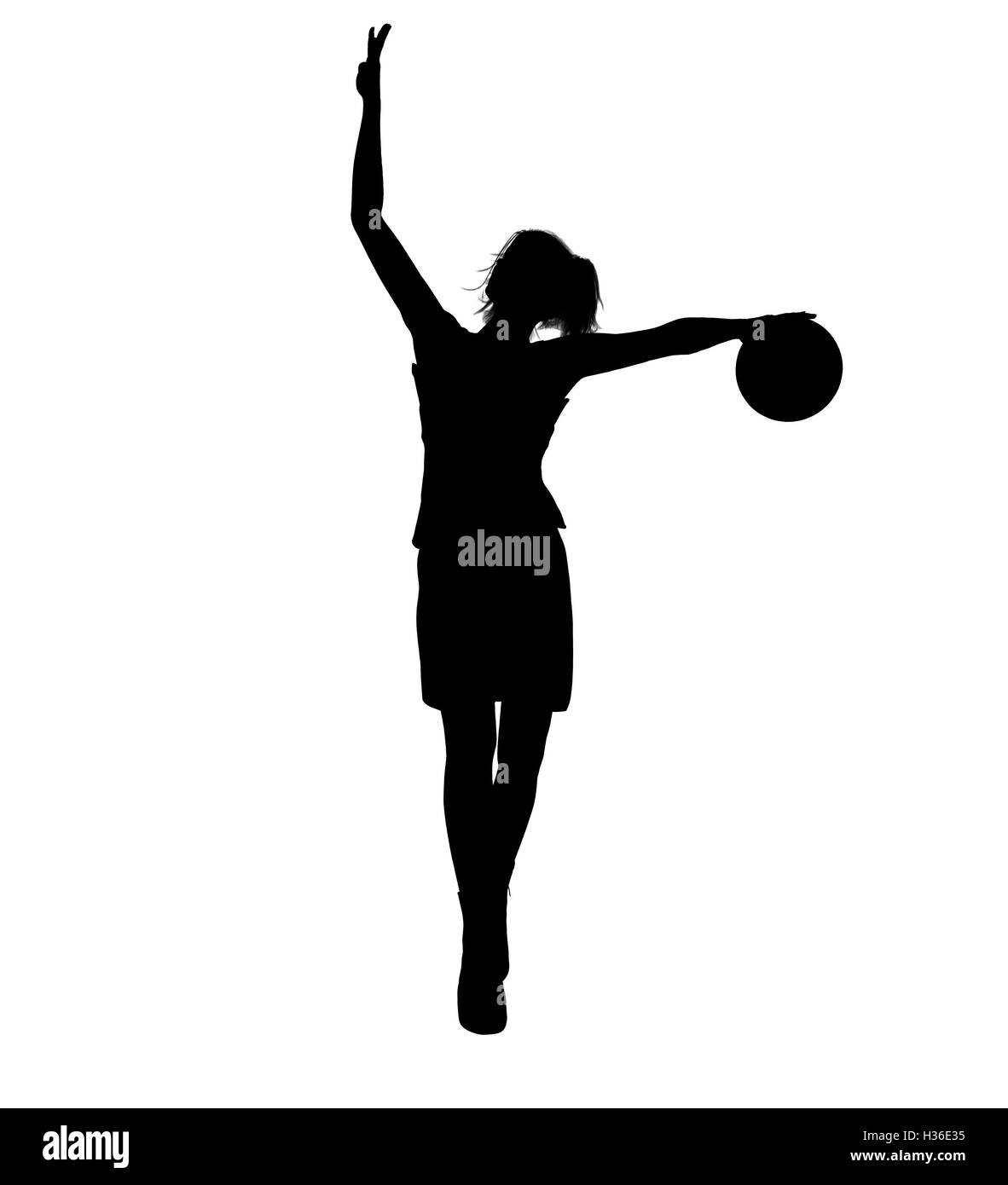 Joueur de basket-ball féminin Illustration Silhouette Banque D'Images