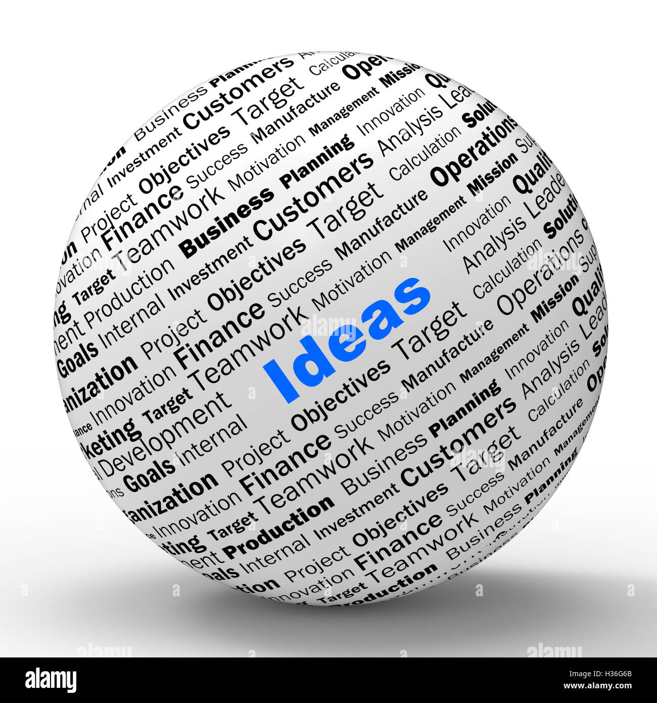 Sphère d'idées Définition montre la créativité et l'Innovation Banque D'Images