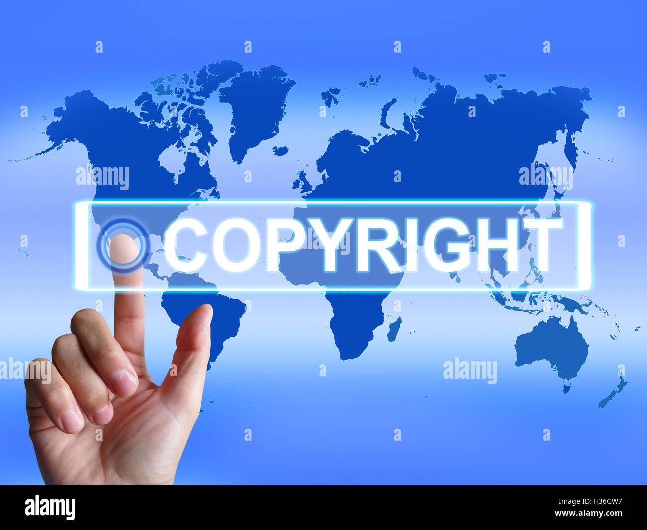 Carte d'auteur signifie la propriété intellectuelle brevetée Internationale Banque D'Images