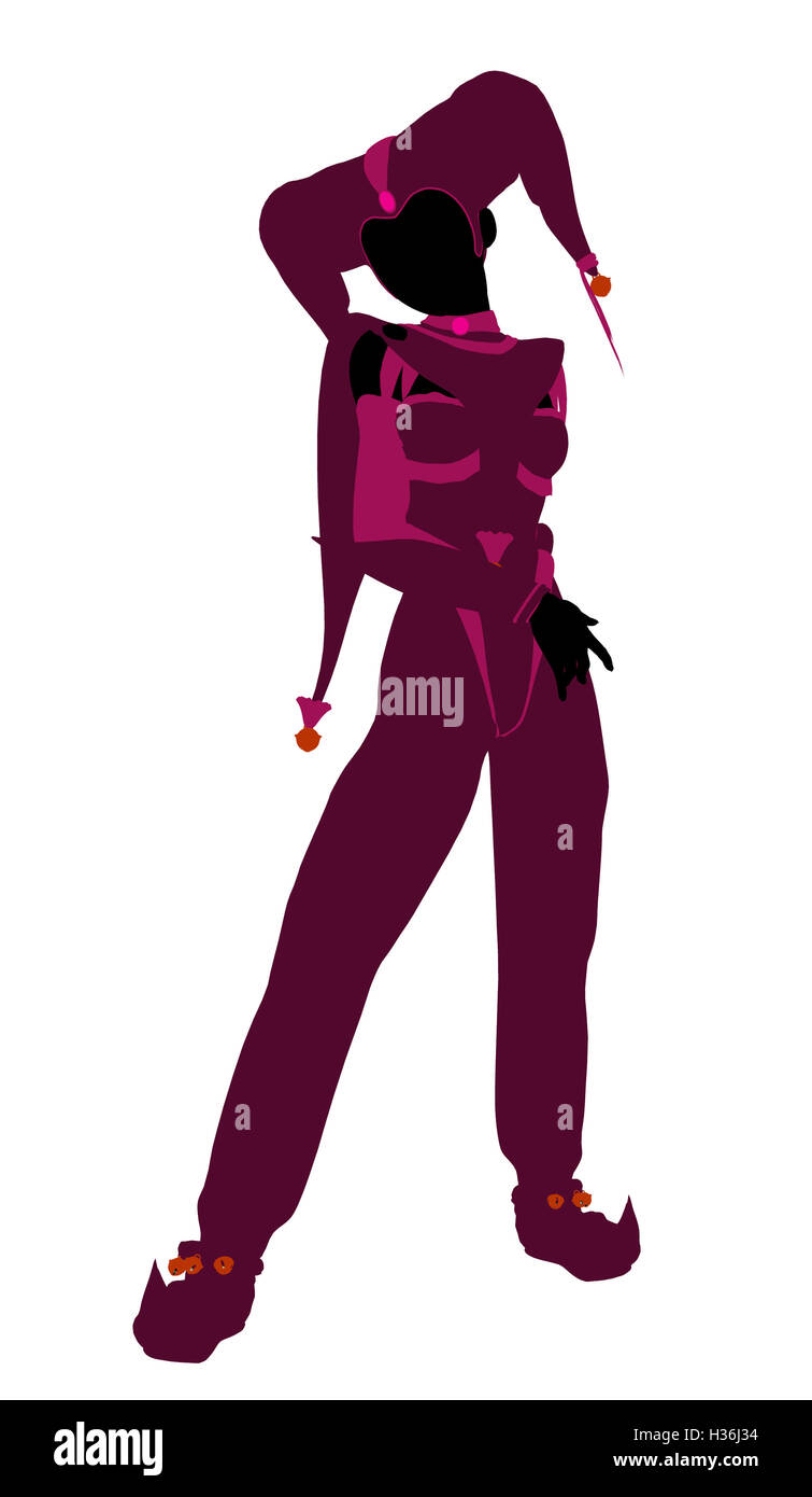 Girl Joker Illustration Silhouette Banque D'Images
