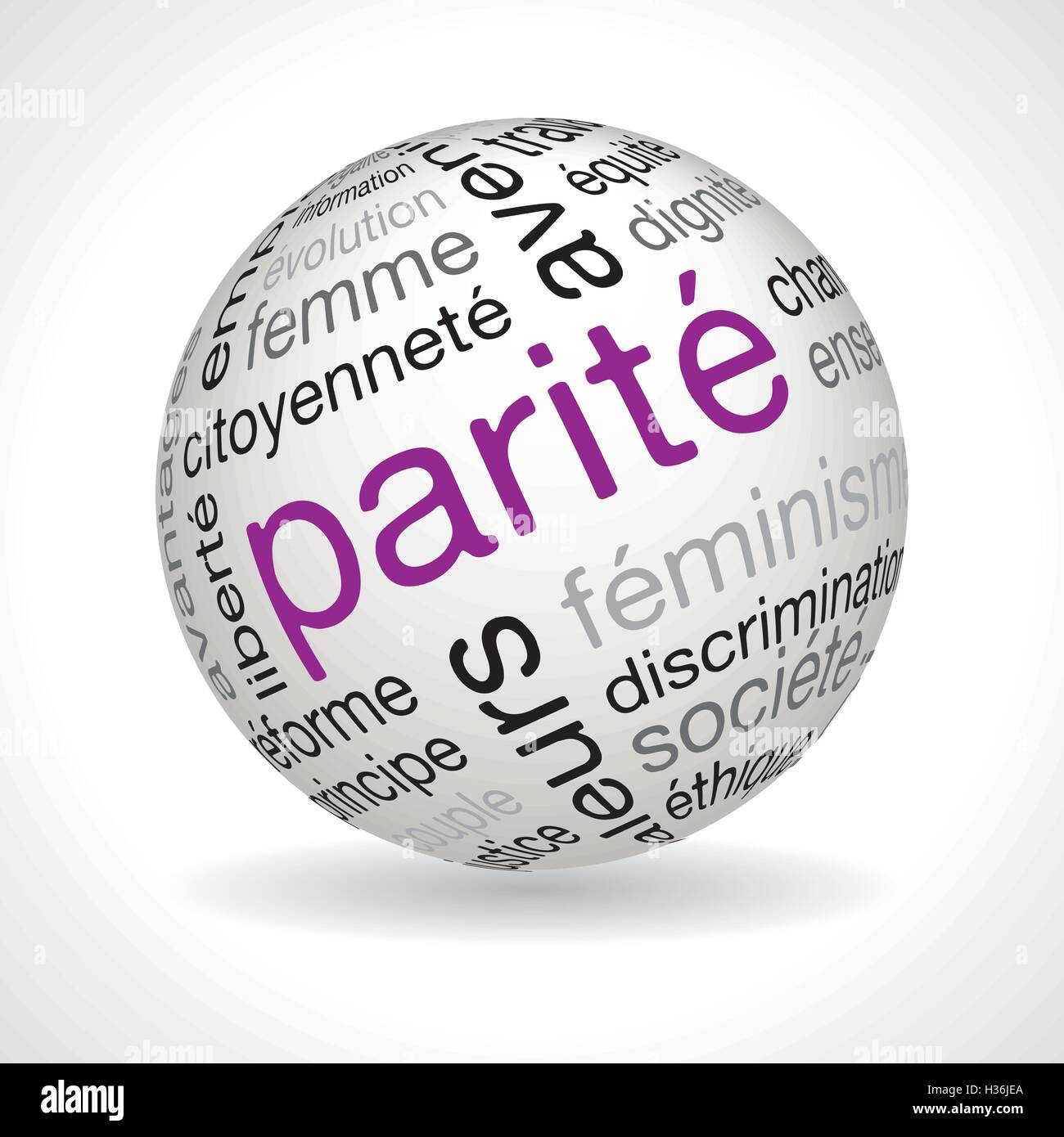 Thème parité français vecteur sphère avec des mots-clés Illustration de Vecteur