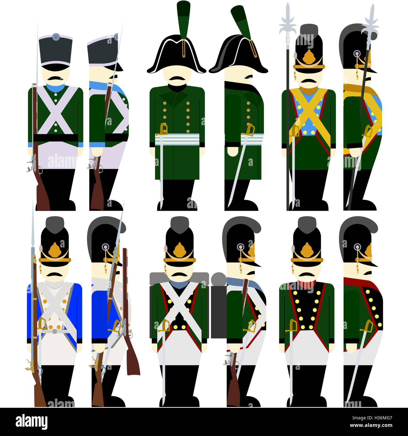 L'uniforme militaire dans l'Armée de Bavière 1812-5 Banque D'Images