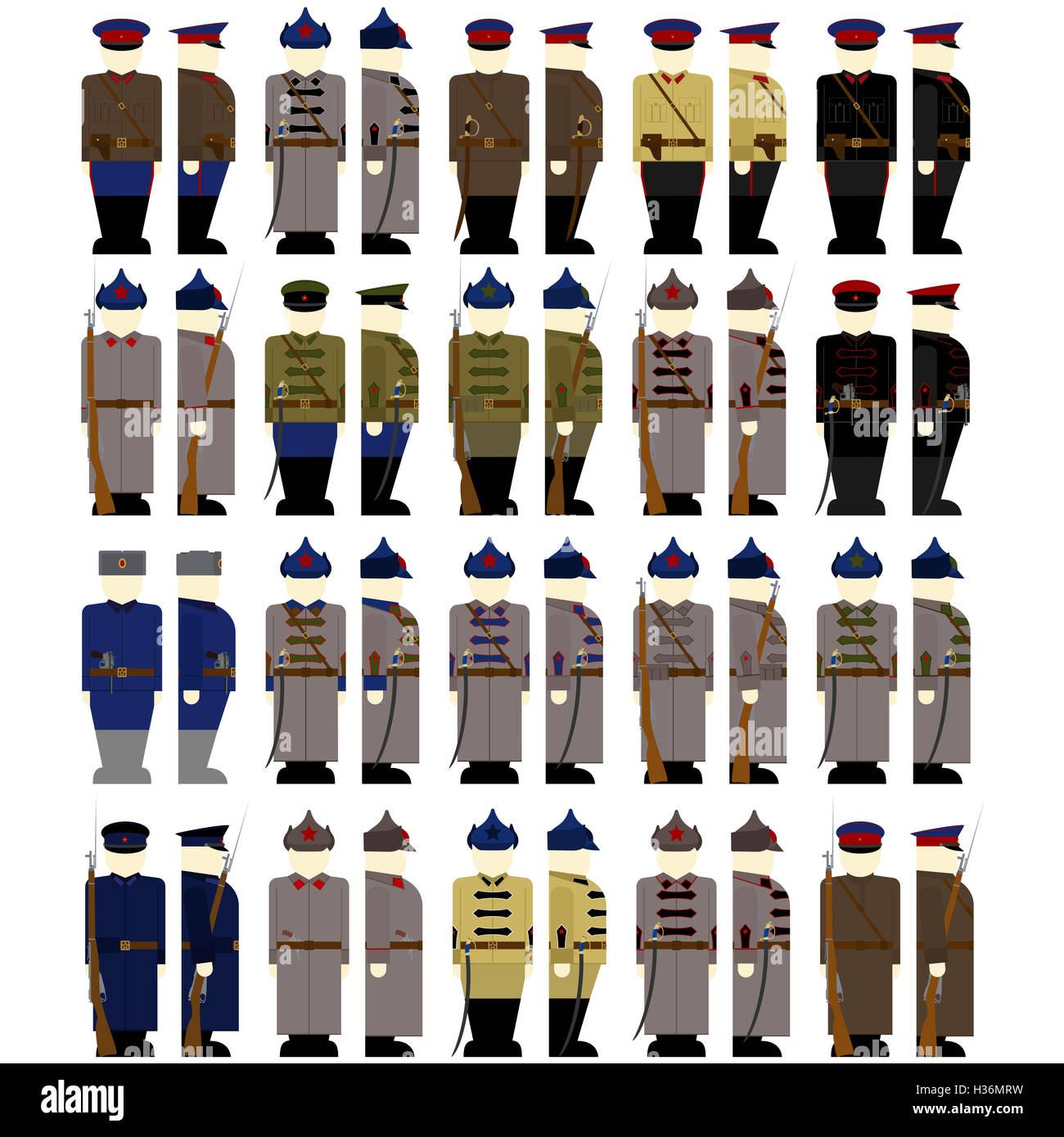 Uniformes et insignes dans le GPU et le NKVD de l'URSS. L'illustration ...