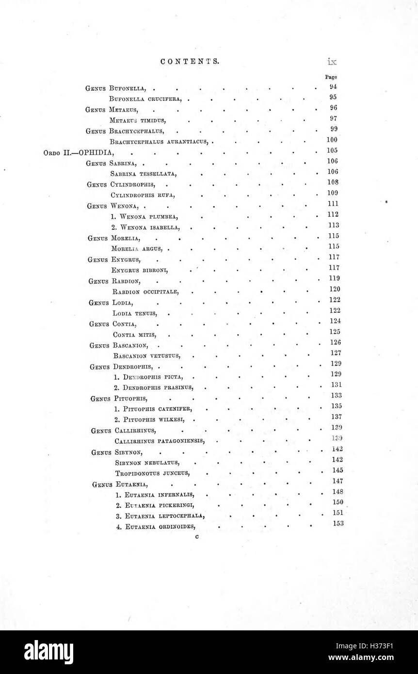 Ce travail fournit une étude complète de l'herpétologie, en se concentrant sur les reptiles et les amphibiens, leur comportement, leur classification et leur écologie. Banque D'Images