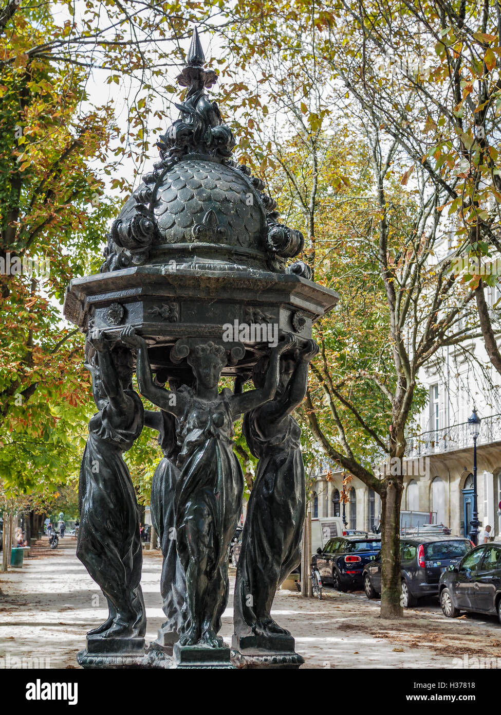 Statue de quatre femmes à Bordeaux Banque D'Images