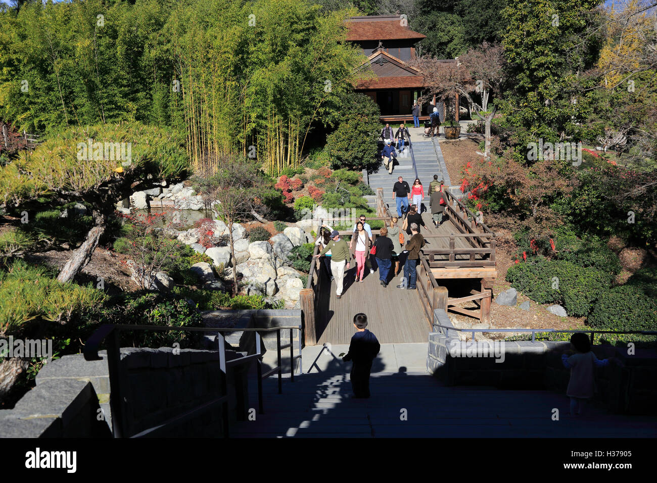 Maison en japonais jardin Japonais à Huntington Library.San Marino, Californie.USA Banque D'Images