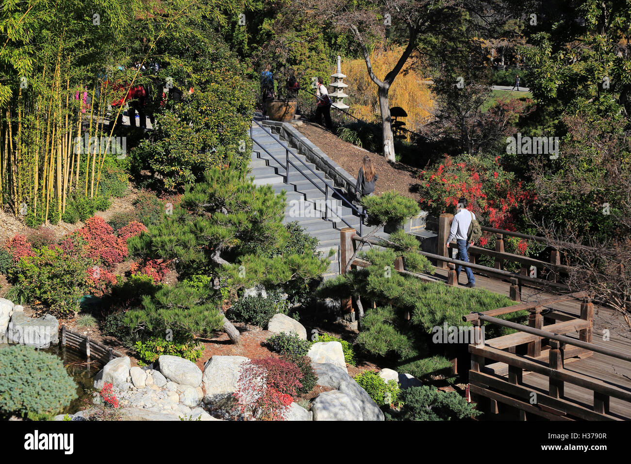Maison en japonais jardin Japonais à Huntington Library.San Marino, Californie.USA Banque D'Images