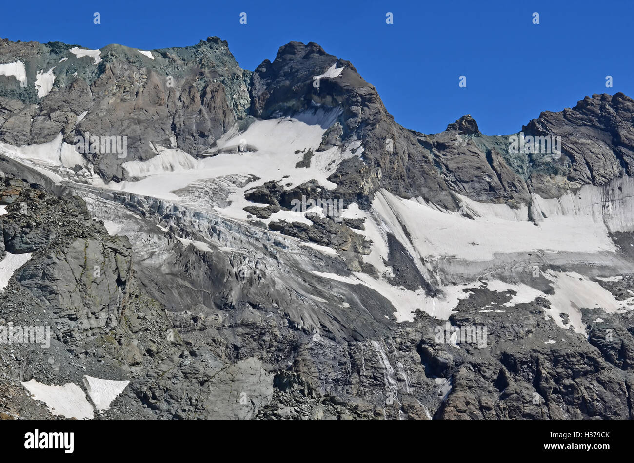 Dans l'Amiante Mt Grand Combin massif sur la frontière italienne suisse Banque D'Images
