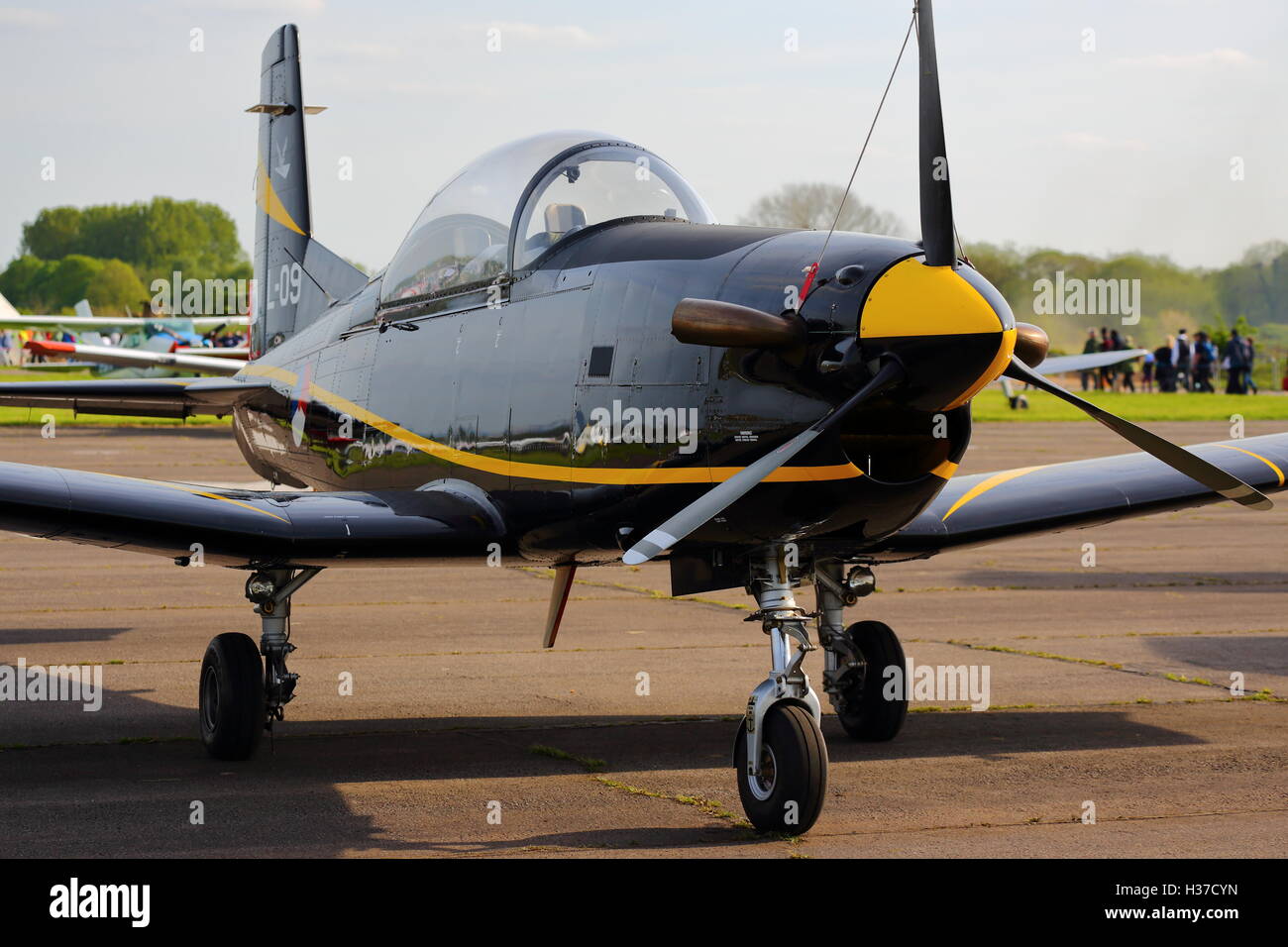 Royal Netherlands Air Force Pilatus PC-7 G-09 à l'air d'Abingdon & Country Show 2014 Banque D'Images