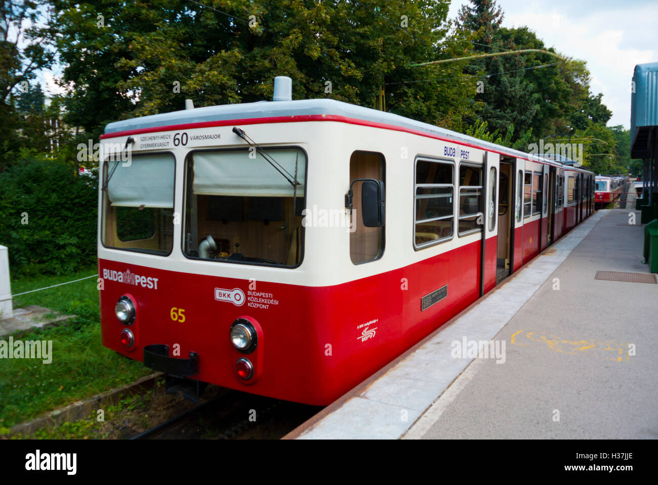 La roue dentée de la ligne 60, Varosmajor, Buda, Budapest, Hongrie, Europe Banque D'Images